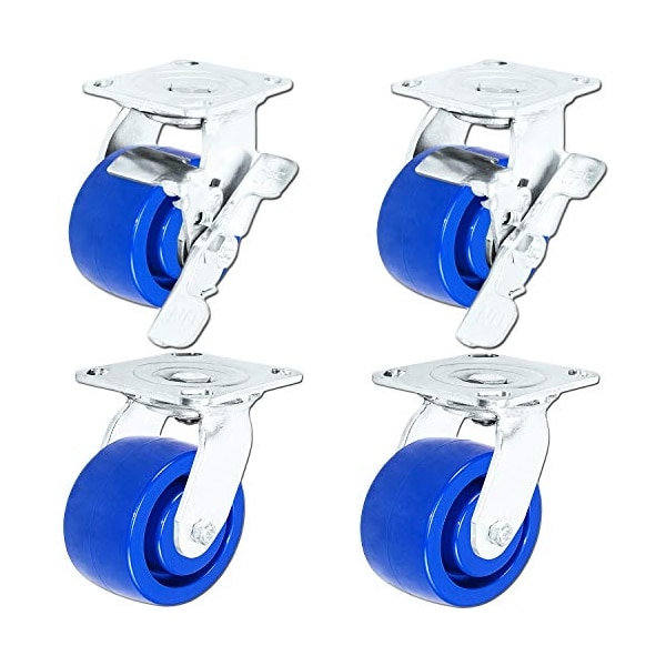5"x2" Stainless Steel Caster, 2 Swivel Casters W/ Lockin, PK4